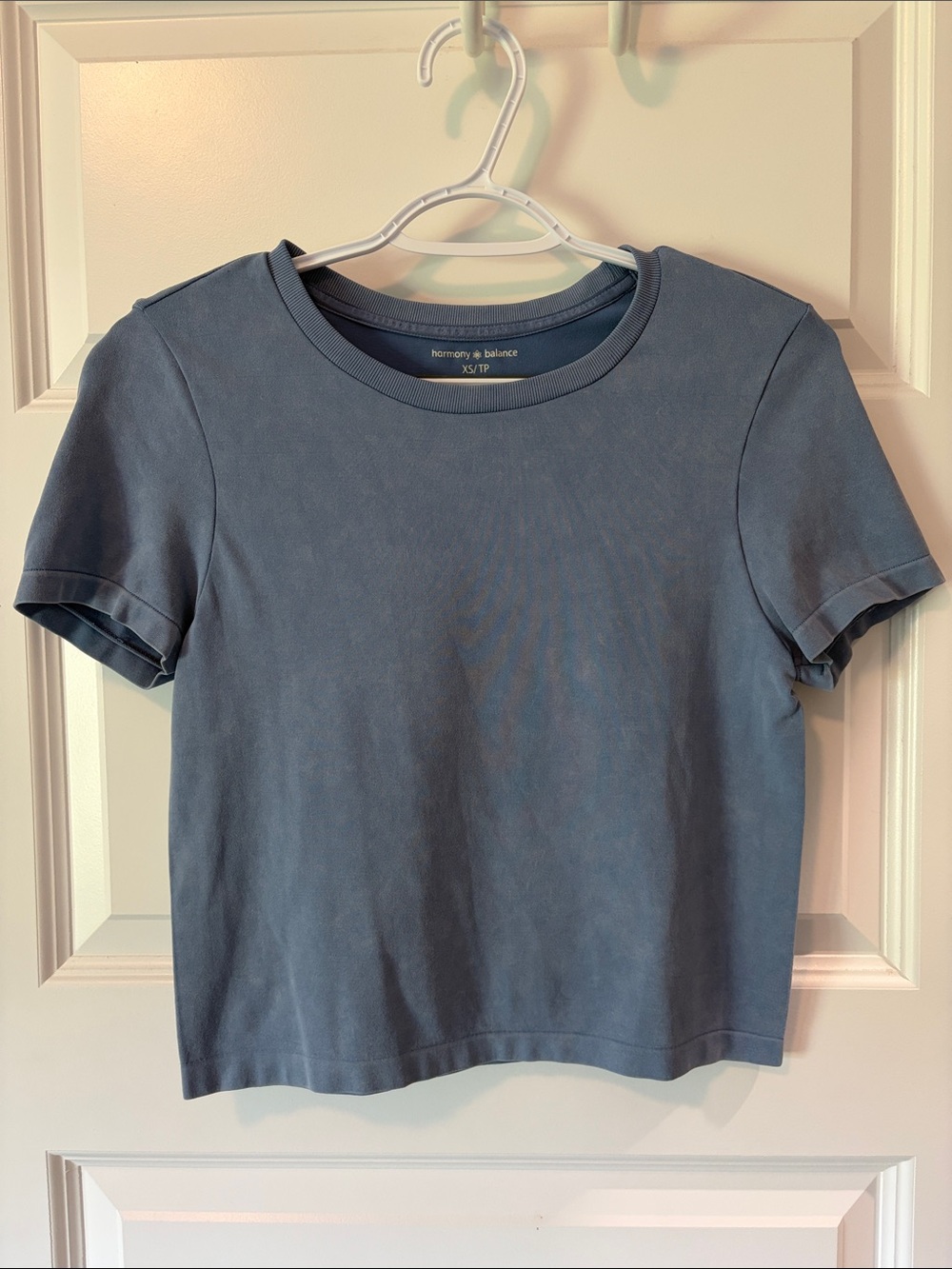 Harmony & Balance Blue Short Sleeve Cropped Activewear T-Shirt XS